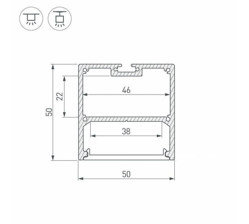 Профиль подвесной Arlight SL-LINE-5050-2000 ANOD 019304