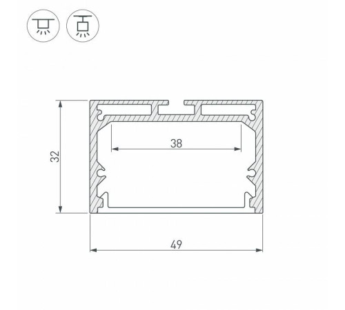 Профиль Arlight SL-LINE-4932-2500 ANOD+OPAL 020465