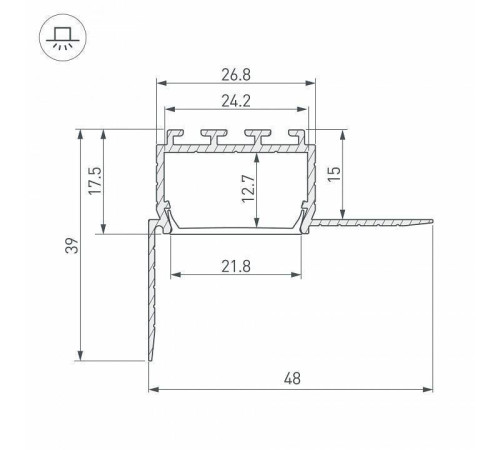 Профиль встраиваемый угловой внутренний Arlight PLS 026547