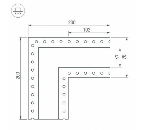 Соединитель угловой L-образный накладной Arlight S-LUX 030106