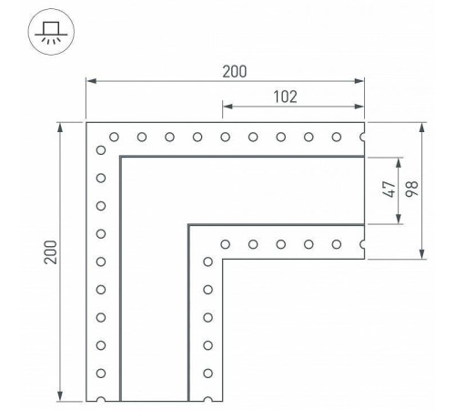Соединитель угловой L-образный накладной Arlight S-LUX 030106