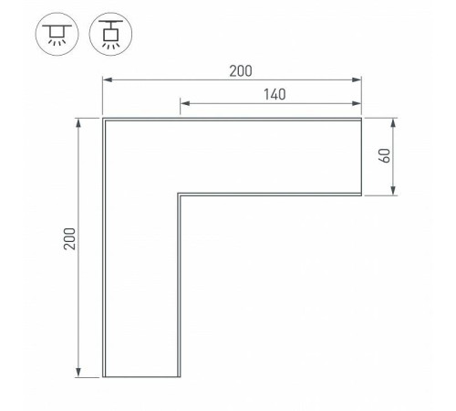 Соединитель угловой L-образный накладной Arlight S-LUX 030141