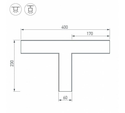 Соединитель угловой T-образный накладной Arlight S-LUX 030142