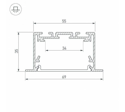 Профиль встраиваемый Arlight S2-LINIA 033534