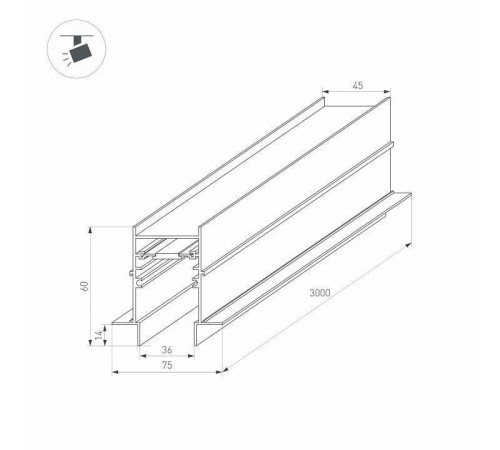 Трек встраиваемый Arlight MAG-45 034680