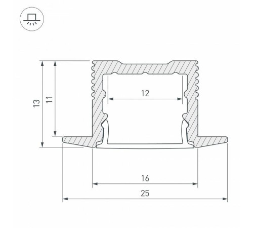 Профиль встраиваемый Arlight SL-SLIM 036040