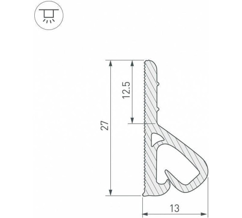 Профиль для контурной подсветки натяжного потолка Arlight 039518