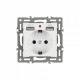 Розетка с заземлением и 2хUSB type A, без рамки Arlight SCT 043733