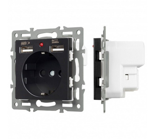 Розетка с заземлением и 2хUSB type A, без рамки Arlight SCT 043734