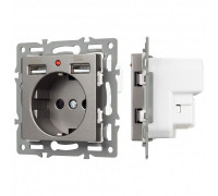 Розетка с заземлением и 2хUSB type A, без рамки Arlight SCT 043735