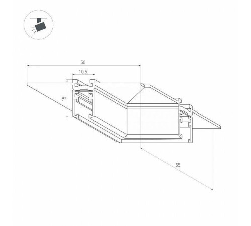 Соединитель угловой L-образный для треков встраиваемых Arlight MAG-MICROCOSM 044524