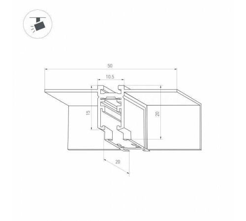Соединитель угловой внутренний для треков встраиваемых Arlight MAG-MICROCOSM 044525