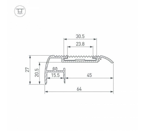 Профиль для ступеней Arlight STAIR 045663