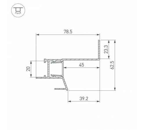 Профиль для контурной подсветки натяжного потолка Arlight СEIL 047639