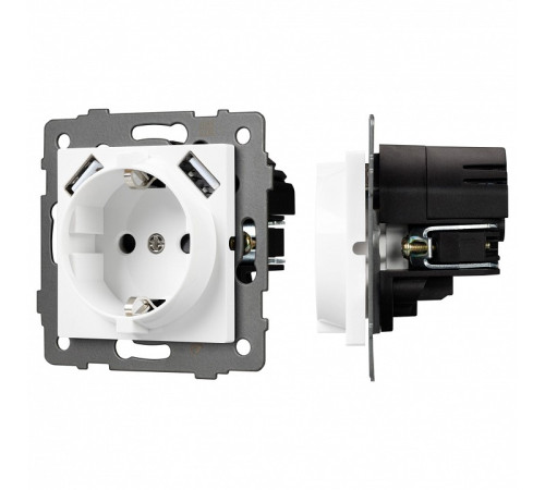 Розетка с заземлением и 2хUSB type A, без рамки Arlight SCT 049818