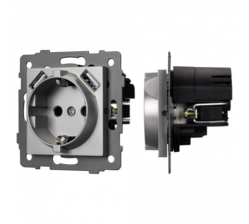 Розетка с заземлением и 2хUSB type A, без рамки Arlight SCT 049820