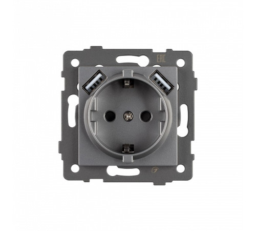 Розетка с заземлением и 2хUSB type A, без рамки Arlight SCT 049820