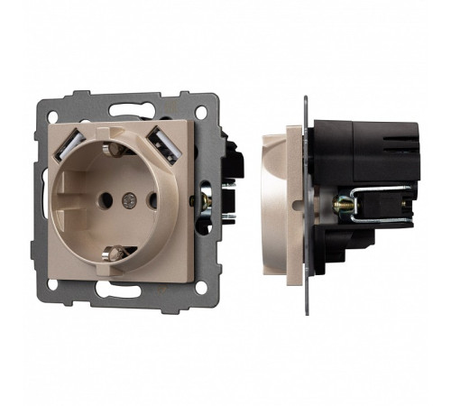 Розетка с заземлением и 2хUSB type A, без рамки Arlight SCT 049821