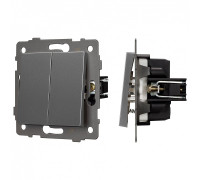 Выключатель самовозвратный двухклавишный без рамки Arlight SWT 049885