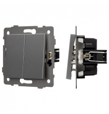 Выключатель самовозвратный двухклавишный без рамки Arlight SWT 049885