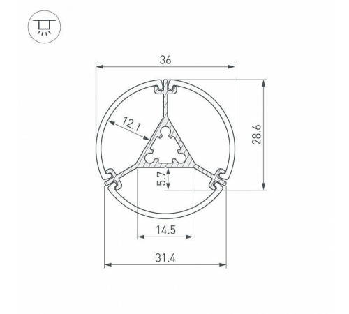 Профиль подвесной Arlight ROUND 050250