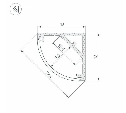 Профиль накладной угловой внутренний Arlight SL-KANT 053562