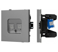 Розетка двойная Ethernet RJ-45 и со шторками, без рамки Arlight SCT-TENDO 054102