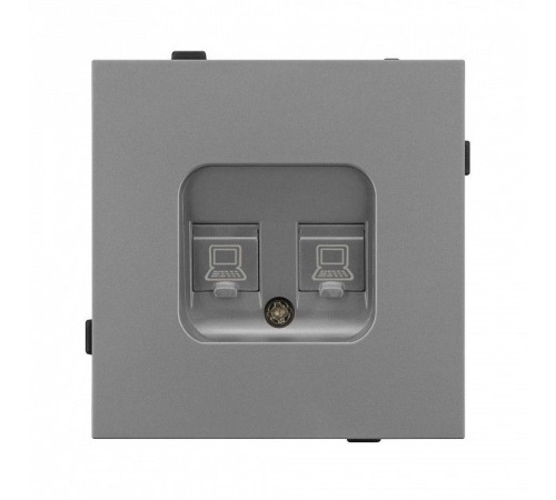 Розетка двойная Ethernet RJ-45 и со шторками, без рамки Arlight SCT-TENDO 054102