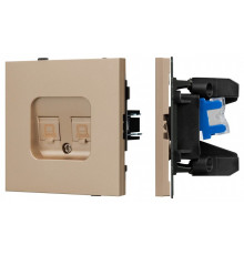 Розетка двойная Ethernet RJ-45 и со шторками, без рамки Arlight SCT-TENDO 054103