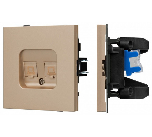 Розетка двойная Ethernet RJ-45 и со шторками, без рамки Arlight SCT-TENDO 054103