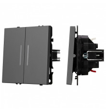 Выключатель проходной двухклавишный без рамки Arlight SWT 054269