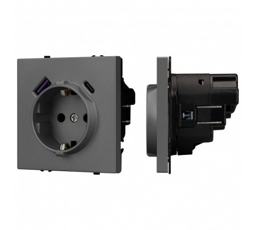 Розетка с заземлением и 2хUSB type A, без рамки Arlight SCT 054287