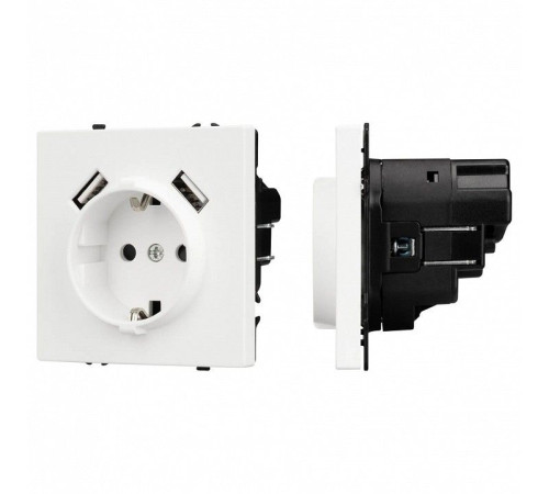 Розетка с заземлением и 2хUSB type A, без рамки Arlight SCT 054288