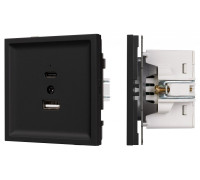 Розетка 2хUSB type A и C без рамки Arlight SCT-TENDO 054536