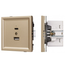 Розетка 2хUSB type A и C без рамки Arlight SCT-TENDO 054537
