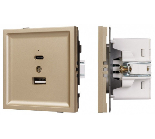 Розетка 2хUSB type A и C без рамки Arlight SCT-TENDO 054537