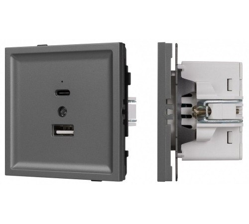 Розетка 2хUSB type A и C без рамки Arlight SCT-TENDO 054538