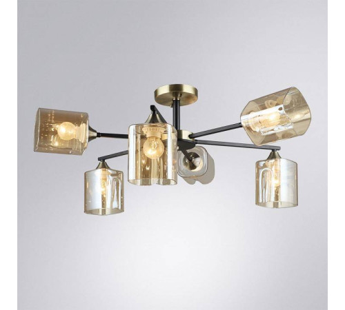 Люстра на штанге Arte Lamp Merci 6 ламп A4185PL-6BK