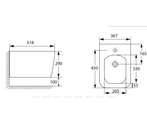 Биде подвесное Allen Brau LIBERTY 2 518x367 мм белый 4.33010.20
