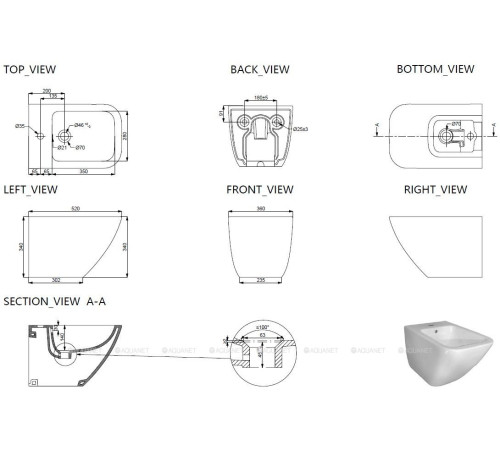 Биде подвесное Allen Brau Liberty 520х360 мм 4.33016.20