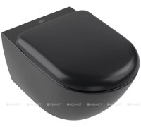 Унитаз подвесной Villeroy & Boch Antao 370x560 мм CeramicPlus цвет Pure Black 4674T0R7