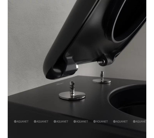 Унитаз подвесной Villeroy & Boch Antao 370x560 мм CeramicPlus цвет Pure Black 4674T0R7