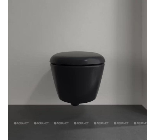 Унитаз подвесной Villeroy & Boch Antao 370x560 мм CeramicPlus цвет Pure Black 4674T0R7