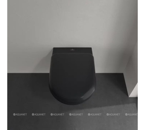Унитаз подвесной Villeroy & Boch Antao 370x560 мм CeramicPlus цвет Pure Black 4674T0R7