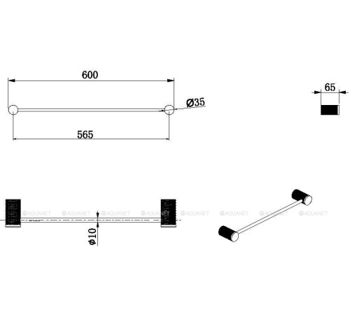 Держатель для полотенца Allen Brau Priority 4.0 600x65x35 мм черный матовый 6.31D11-31