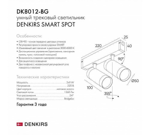Светильник на штанге Denkirs Smart DK8012-BG