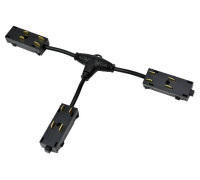 Токопровод T-образный центральный Denkirs SMART UNI TR2115-BK