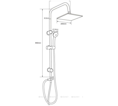 Душевая колонна Aquanet Passion S с верхним душем 200х200 мм без смесителя 00212271