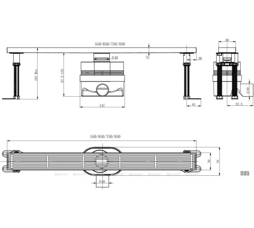 Трап линейный Allen Brau REALITY 650 мм никель браш 9.50028.BN