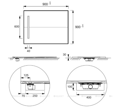 Душевой поддон Jacob Delafon Surface 90x90x3 см белый E62624-SS2